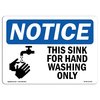 Signmission OSHA Sign, This Sink For Hand Washing With Symbol, 5in X 3.5in Decal, 3.5" W, 5" L, Landscape OS-NS-D-35-L-16705